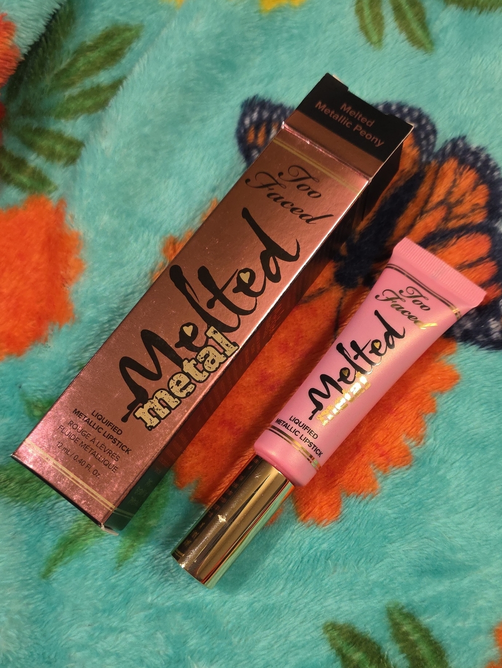 Too Faced Melted Metallic Peony Liquified Metallic Lipstick NIB Full Size